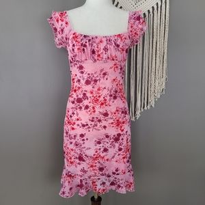 Taboo | Y2K Pink Floral Dress M